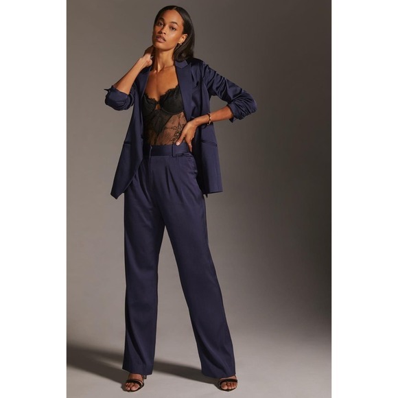 NWT Favorite Daughter 10 The Favorite Pant Satin Navy *See Description